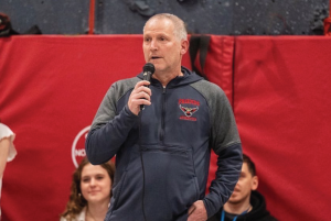 Lieber speaking at his celebration in February